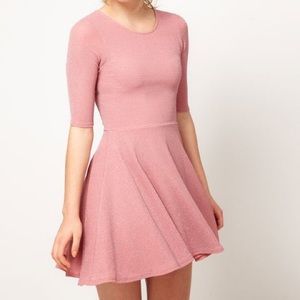 River Island Pink Glittery Skater Dress